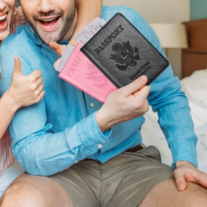Eoehro Passport Holder for Travel Essentials-2Pack, Passport Wallet Cover Case for Travel Must Haves Accessories,Passport Book Holders for Women and Men - Image 5